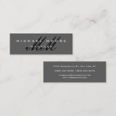 Carte De Visite Mini Monogramme professionnel Slim Grey (Devant / Derrière)