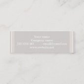 Carte De Visite Mini Monogramme rayures beiges (Dos)