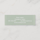 Carte De Visite Mini Monogramme rayures vert pâle (Dos)