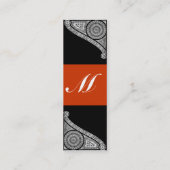 Carte De Visite Mini MONOGRAMME RENAISSANCE 3 orange rouge (Dos)