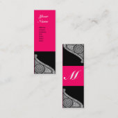 Carte De Visite Mini MONOGRAMME RENAISSANCE rose (Devant / Derrière)