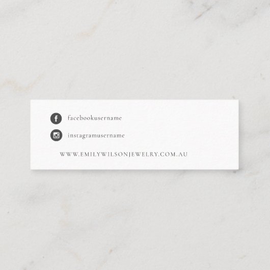 Carte De Visite Mini Monogramme Rustique Kraft Écran à oreille (Dos)