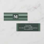 Carte De Visite Mini Monogramme sauge bandes vertes (Devant / Derrière)