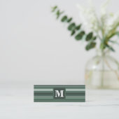 Carte De Visite Mini Monogramme sauge bandes vertes (Debout devant)