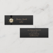 Carte De Visite Mini Monogramme sobre élégant (Devant / Derrière)