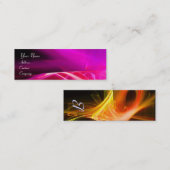 Carte De Visite Mini MONOGRAMME SOURIS Vibrant noir rose violet jaune (Devant / Derrière)