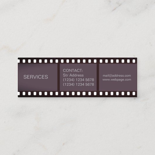 Carte De Visite Mini Morceau de couverture professionnelle de bande (Dos)