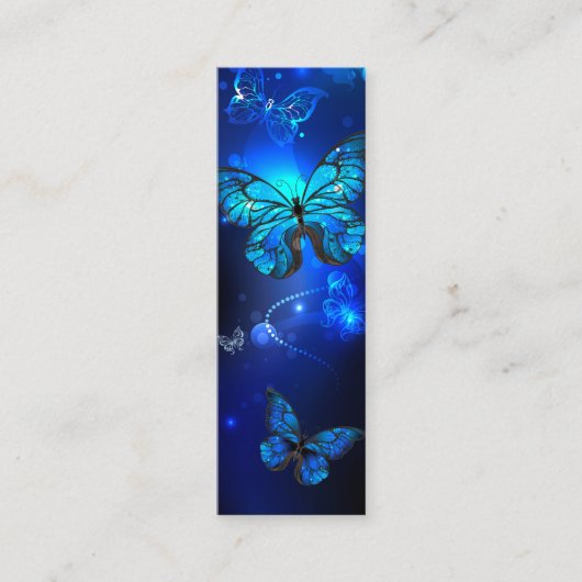 Carte De Visite Mini Morpho Butterfly in the Dark Background (Devant)