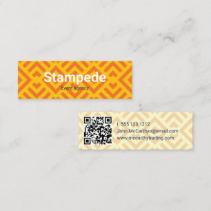 Carte De Visite Mini Motif à chevrons à carreaux orange jaune coloré