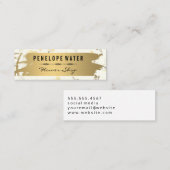 Carte De Visite Mini Motif à fleurs sans couture brossé or (Devant / Derrière)