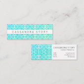 Carte De Visite Mini Motif Aqua moderne Elegant (Devant / Derrière)