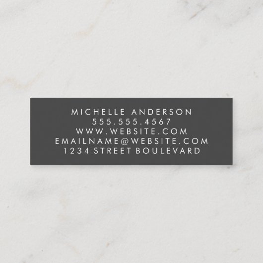 Carte De Visite Mini Motif baiser (Dos)