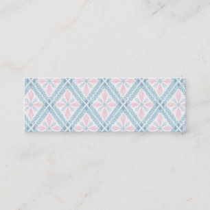 Carte De Visite Mini motif bleu en forme de diamant