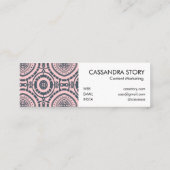 Carte De Visite Mini Motif Boho moderne Denim bleu rose (Dos)