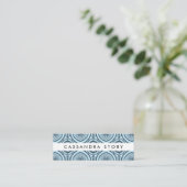 Carte De Visite Mini Motif Boho moderne Denim Blue (Debout devant)