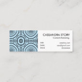 Carte De Visite Mini Motif Boho moderne Denim Blue (Dos)