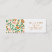 Carte De Visite Mini Motif botanique floral Joli rose et vert (Devant)