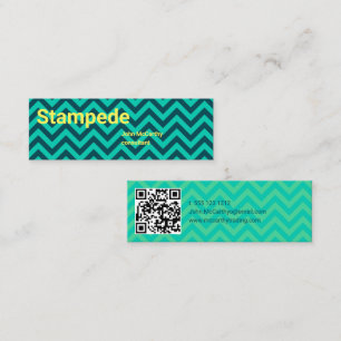 Carte De Visite Mini Motif chevron vert aqua jaune coloré