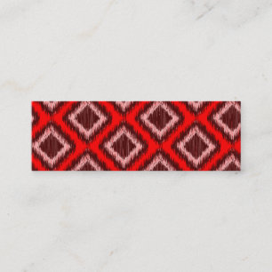 Carte De Visite Mini Motif chic moderne rouge tribal d'Ikat