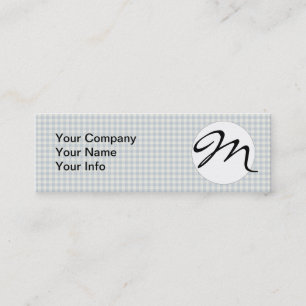 Carte De Visite Mini Motif classique En vichy bleu coché