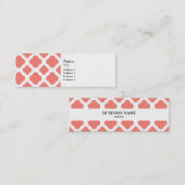 Carte De Visite Mini Motif Coral Rose Quatrefoil (Devant / Derrière)