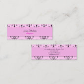 Carte De Visite Mini Motif Damas, Damas rose, Damas français (Devant / Derrière)