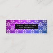 Carte De Visite Mini Motif Damas texture vert pourpre (Dos)