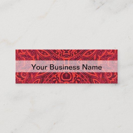 Carte De Visite Mini Motif damassé rouge (Devant)