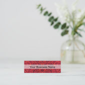 Carte De Visite Mini Motif damassé rouge (Debout devant)