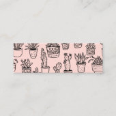 Carte De Visite Mini Motif d'art de la ligne Boho Poted Cactus & Succul (Devant)