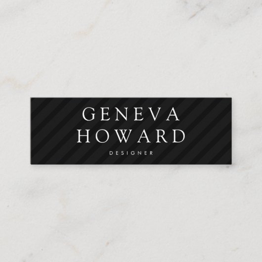 Carte De Visite Mini Motif de bande noir (Devant)