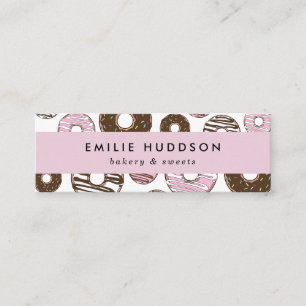 Carte De Visite Mini Motif De Donuts Roses, Boutique De Gâteaux, Boutiq