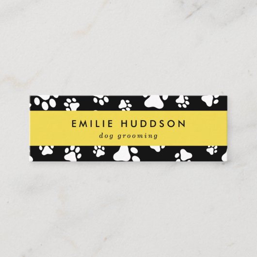 Carte De Visite Mini Motif De Pâtes, Groomer De Chiens, Marcheur De Chi (Devant)