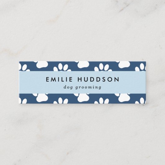 Carte De Visite Mini Motif De Pâtes, Groomer De Chiens, Marcheur De Chi (Devant)