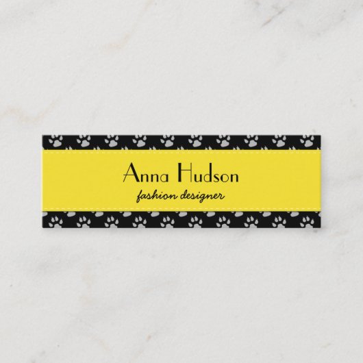 Carte De Visite Mini Motif De Pâtes, Groomer De Chiens, Marcheur De Chi (Devant)