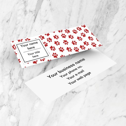 Carte De Visite Mini Motif De Pâtes, Patrouilles De Chien, Paws De Chat