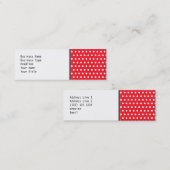 Carte De Visite Mini Motif de point rouge et blanc de polka. Tacheté (Devant / Derrière)