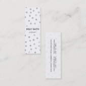 Carte De Visite Mini Motif de points de confettis de blanc gris (Devant / Derrière)