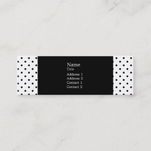 Carte De Visite Mini Motif de points Polka noir et blanc