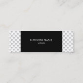 Carte De Visite Mini Motif de points Polka noir et blanc (Dos)