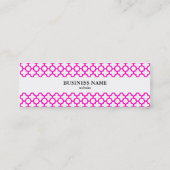 Carte De Visite Mini Motif de Quatrefoil rose choquant (Dos)