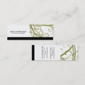 Carte De Visite Mini Motif de remous d'or (Devant / Derrière)