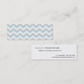 Carte De Visite Mini Motif de zigzag chic de Chevron de turquoise (Devant / Derrière)