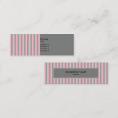 Carte De Visite Mini Motif des rayures rose et gris (Devant / Derrière)
