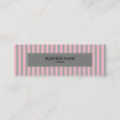 Carte De Visite Mini Motif des rayures rose et gris (Dos)