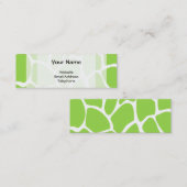 Carte De Visite Mini Motif d'impression de girafe en vert citron. (Devant / Derrière)