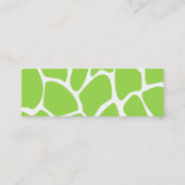 Carte De Visite Mini Motif d'impression de girafe en vert citron. (Dos)