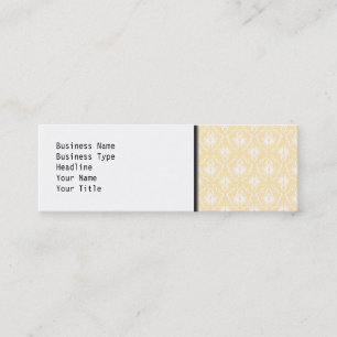 Carte De Visite Mini Motif élégant de damassé. Couleur légère d'or