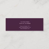 Carte De Visite Mini Motif élégant noir pourpre (Dos)