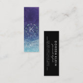 Carte De Visite Mini Motif en plume stellaire avec Monogramme (Devant / Derrière)